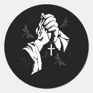 Praying Hands Cool Christian Religious Jesus Chris Classic Round Sticker