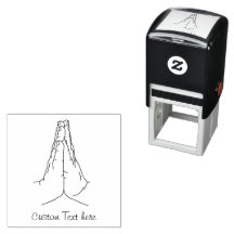 Praying Hands Custom Self Inking Rubber Stamp