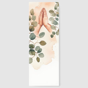 Praying Hands Fall Greenery Scripture Watercolor Bookmarks