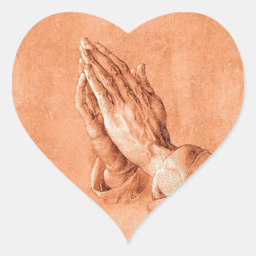 Praying Hands Heart Sticker