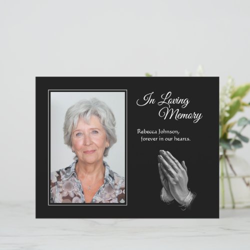 Praying Hands In Loving Memory Photo Display Signs