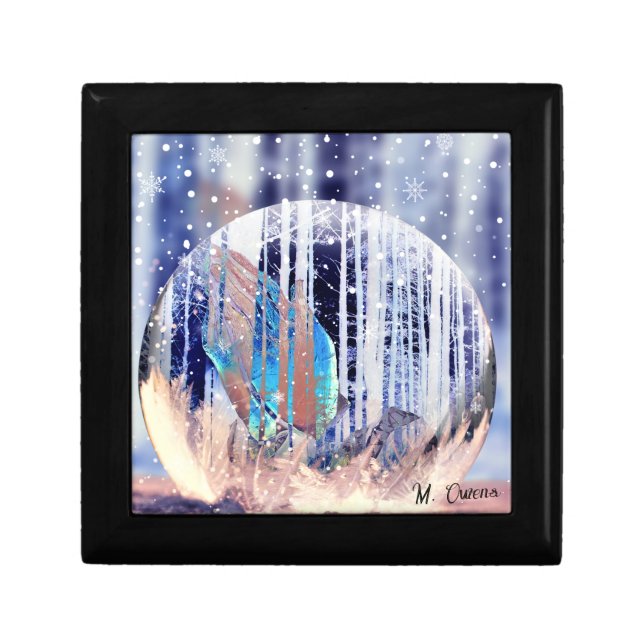 Praying Hands Inside a Snowglobe Keepsake Gift Box (Front)