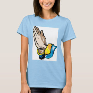 Praying Hands Ladies Burnout T-Shirt