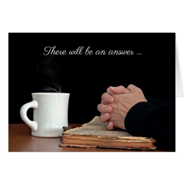 Praying Hands On Old Bible (Front Horizontal)