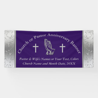 Praying Hands Pastor or Church Anniversary Banner