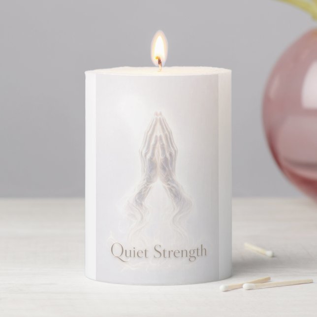 Praying Hands Pillar Candle (In Situ)
