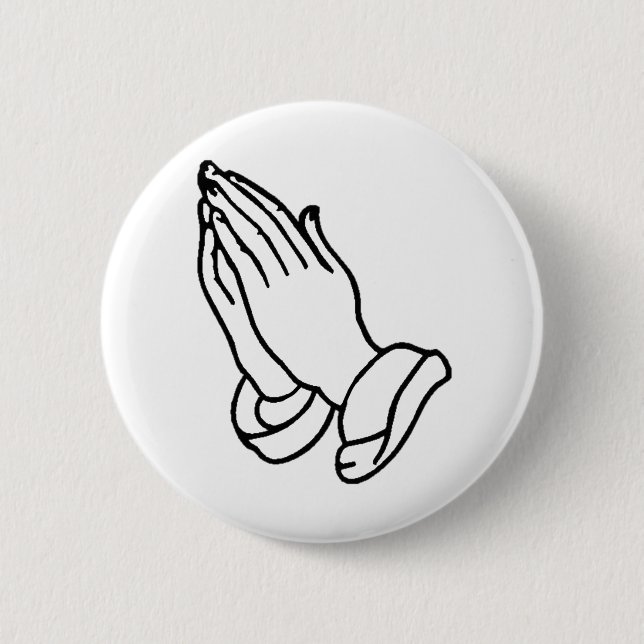Praying Hands Pinback Button (Front)