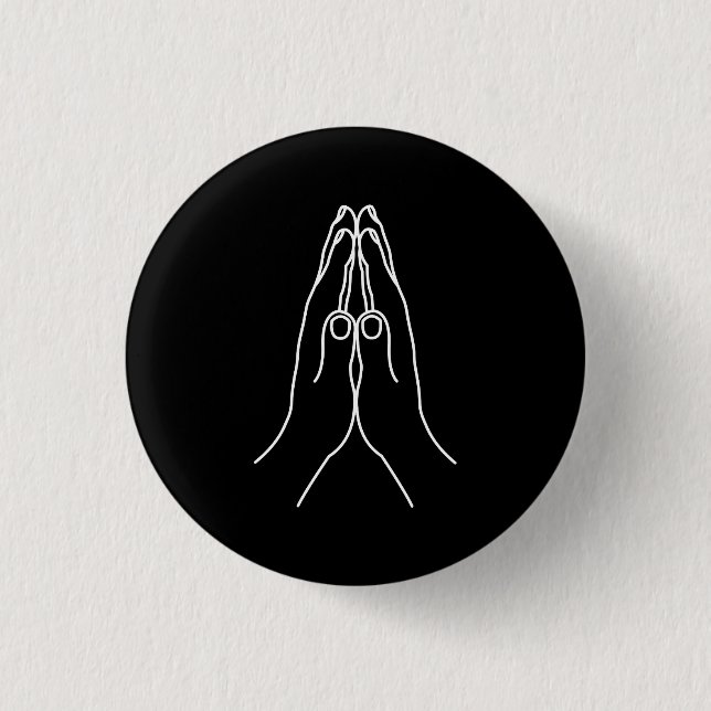Praying Hands Pinback Button (Front)