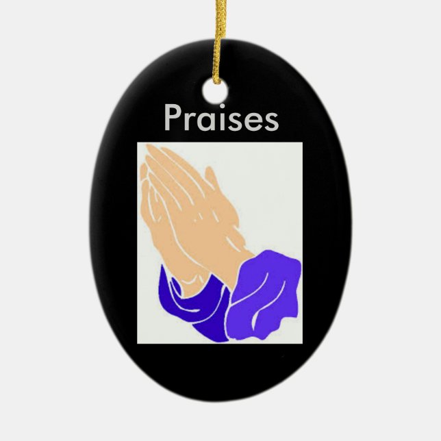 Praying hands, praises ornament (Front)