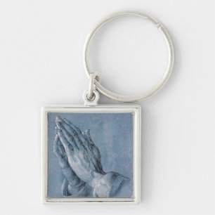 Praying Hands Premium Square Key Chain. Keychain