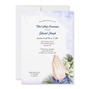 Praying Hands Religious  Invitation