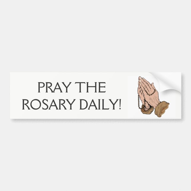 Praying Hands Rosary Bumper Sticker (Front)