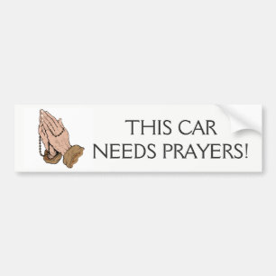 Praying Hands Rosary Bumper Sticker