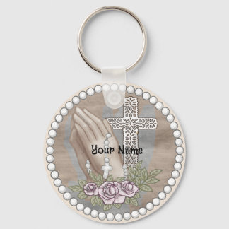 Praying Hands Rosary  Keychain