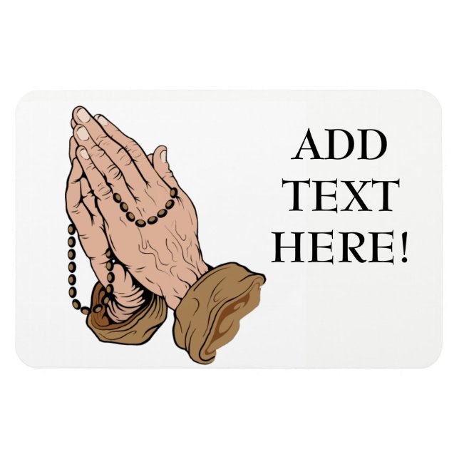 Praying Hands Rosary Refrigerator/Car Magnet (Horizontal)