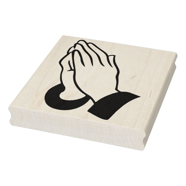 Praying hands silhouette pattern art stamp (Stamp)