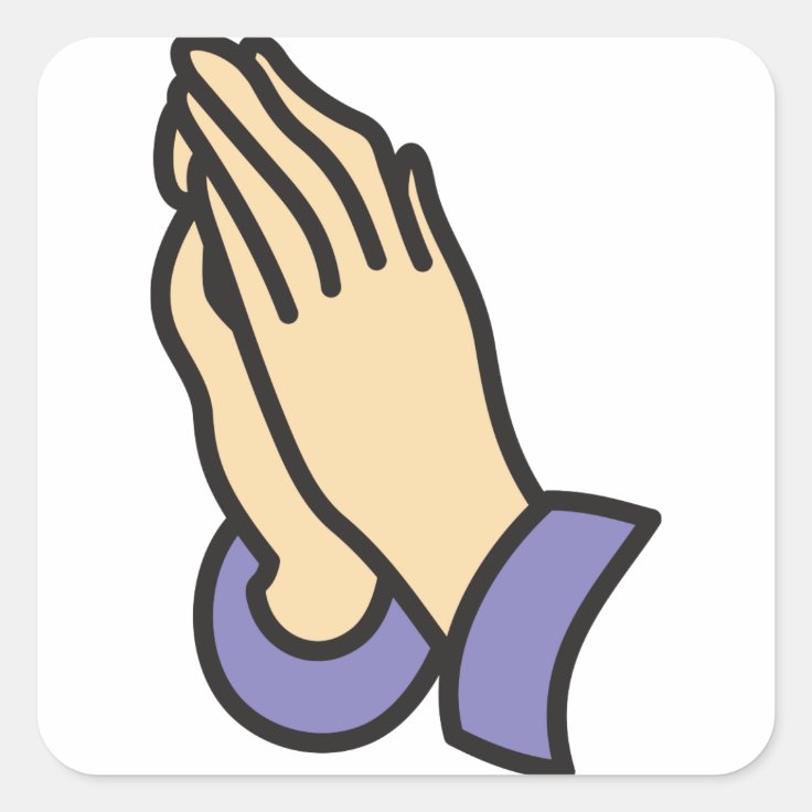 Praying Hands Square Sticker | Zazzle