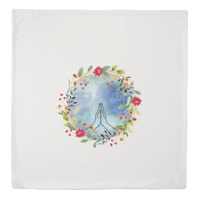 Praying hands watercolor  duvet cover (Front)