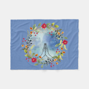 Praying hands watercolor  fleece blanket