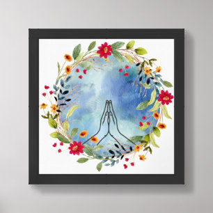 Praying hands watercolor  framed art