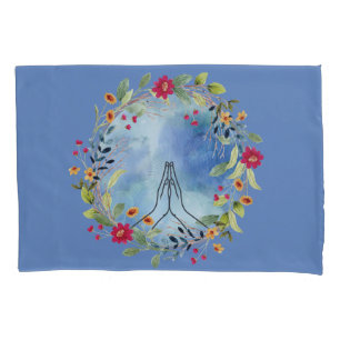 Praying hands watercolor  pillow case