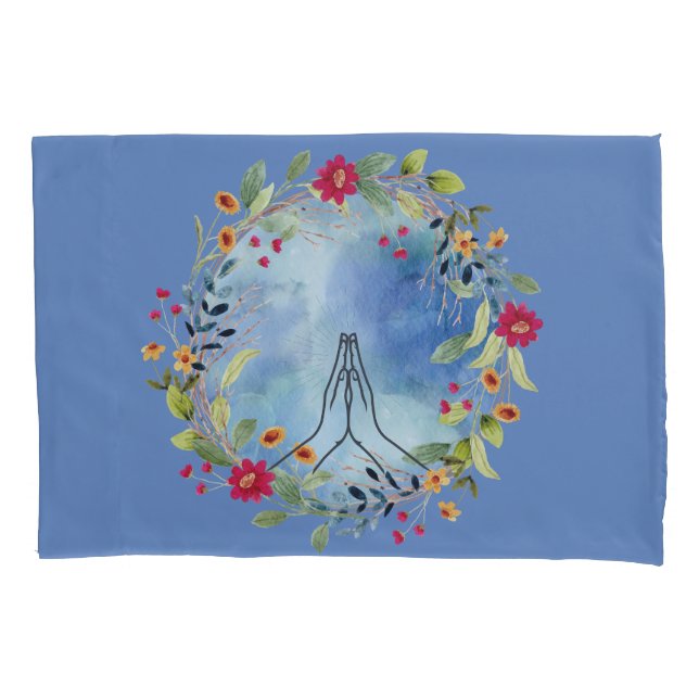 Praying hands watercolor  pillow case (Front)