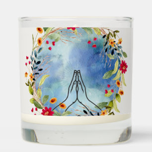 Praying hands watercolor  scented candle