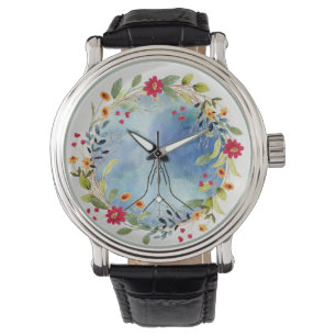 Praying hands watercolor watch