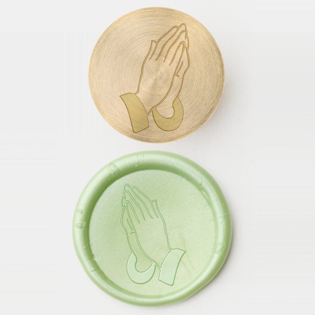 praying hands wax seal stamp (Stamped)