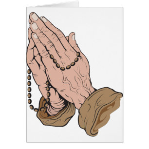 Praying Hands with Beads Cards