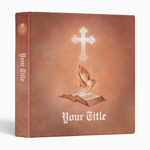 Praying Hands with Cross and Bible Binder