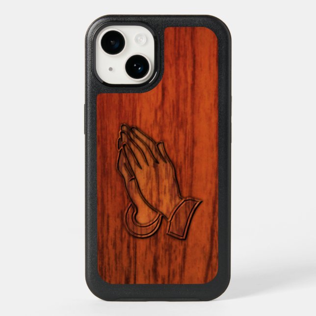 Praying Hands Wood Otterbox iPhone Case (Back)