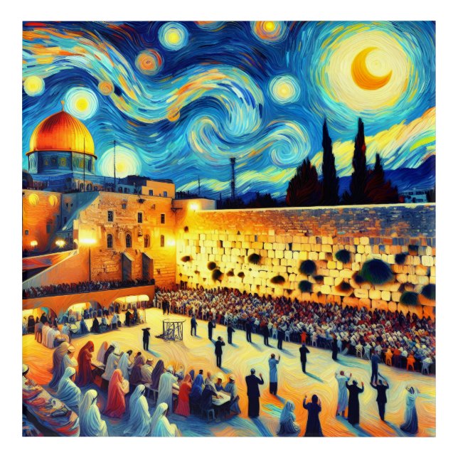 Praying in the Kotel Acrylic Print (Front)