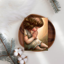 Praying Little Girl Angel Radiant Light Halo