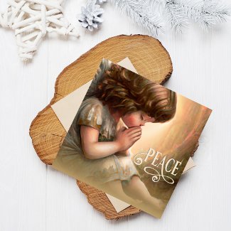 Praying Little Girl Angel Radiant Light Halo