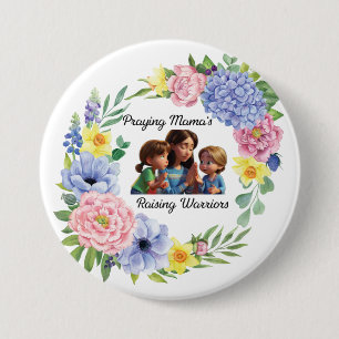Praying mama Christian Mother's Day floral Button