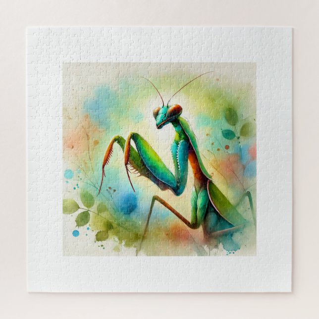 Praying Mantis 031024AREF144 - Watercolor Jigsaw Puzzle (Vertical)