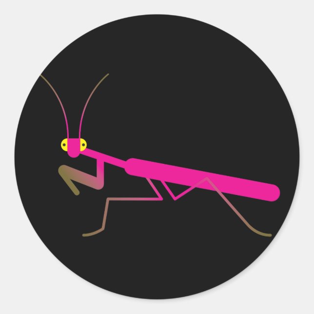 Praying mantis classic round sticker (Front)