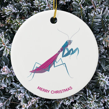 Praying Mantis Custom Text Ceramic Ornament by Squirrell at Zazzle