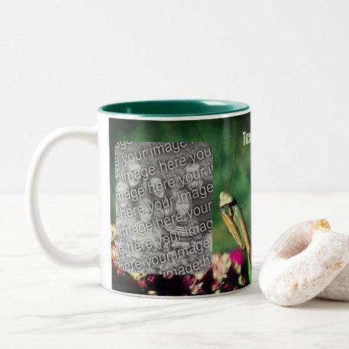 Praying Mantis Frame Create Your Own Photo Two_Tone Coffee Mug