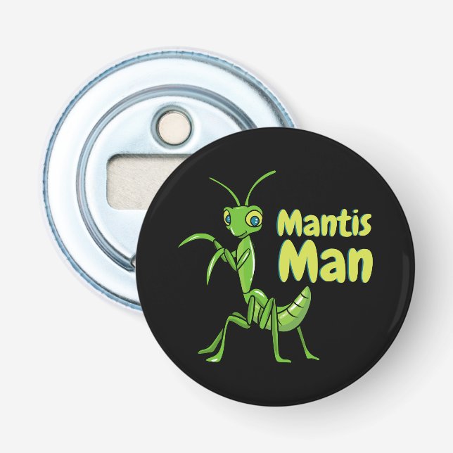Praying Mantis Man Green Garden Insect Bottle Opener (Front)