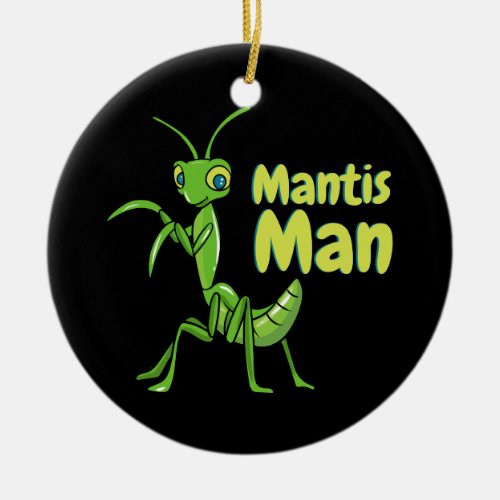 Praying Mantis Man Green Garden Insect Ceramic Ornament