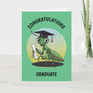 Praying Mantis Personalized Graduation Card