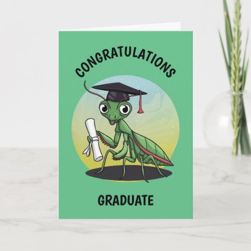 Praying Mantis Personalized Graduation Card