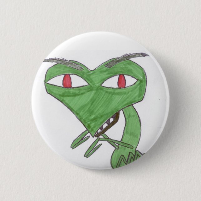 praying mantis pinback button (Front)