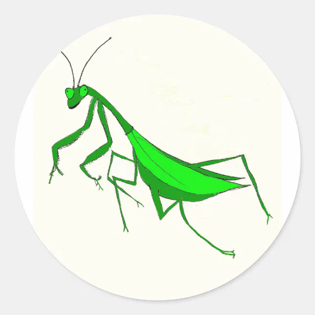 Praying Mantis Products Classic Round Sticker | Zazzle