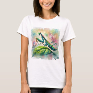 Praying Mantis Watercolor Art T-Shirt