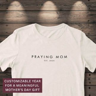 Praying Mom Est. Year Christian Modern Minimal Tri-Blend Shirt