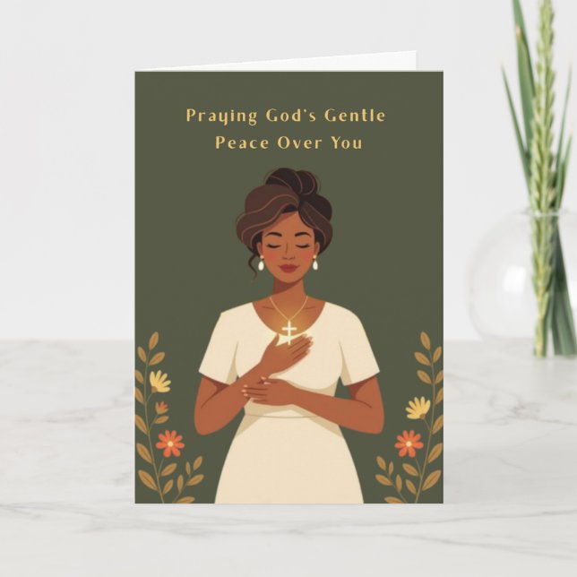 Praying Peace Greeting Card (Front)