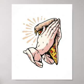 Praying Pizza Hands - Thank You Lord For This Food Poster